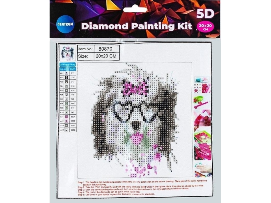 5D diamantmålning - Dog in glasses 20x20 80870 | Leksaker - Kreativitet - Pärlor | GameStuff
