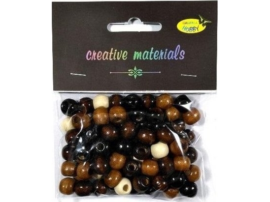 Træperler naturmix 10 mm 25 g