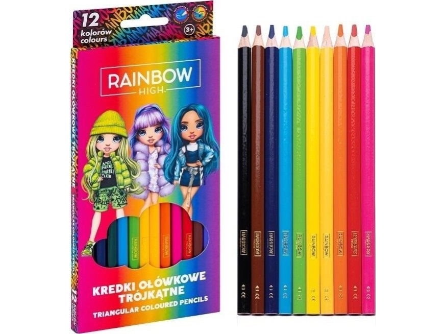 Astra trekantede farveblyanter Rainbow High 12 stk
