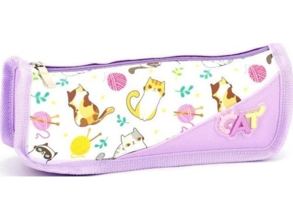 Kleines Röhrchen Federtasche Katzen Lila