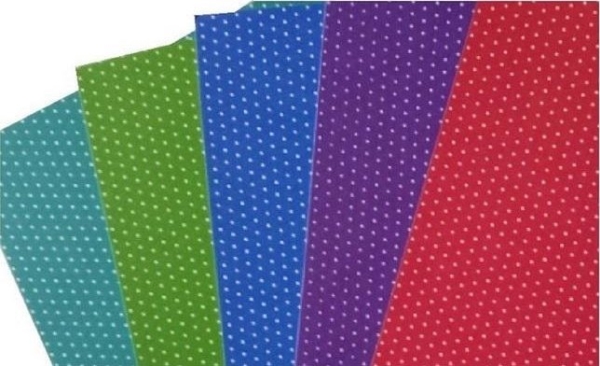 Karton Doppelseitige Punkte 300G 24X34cm 5 Bögen Mix
