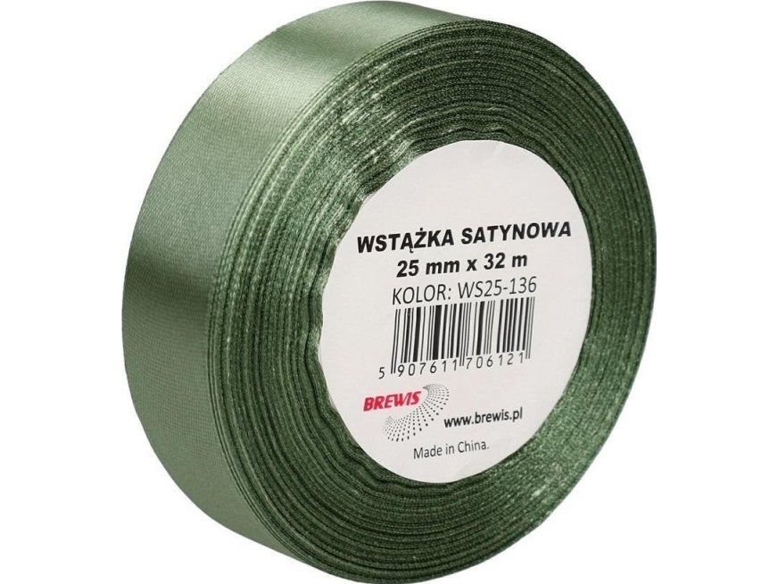 Satin khaki-band 25 mm x 32 m | Papper & Emballage - Taggar - Manuell färgad | GameStuff