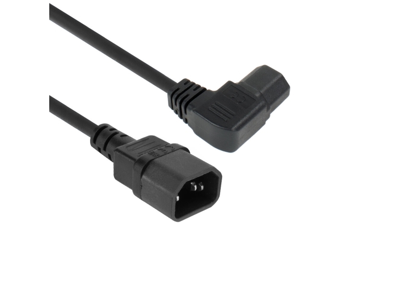 Act Strømkabel C14 - C15 (Vinklet Venstre) Iec60320 Sort 0.6 M (Ak5352)