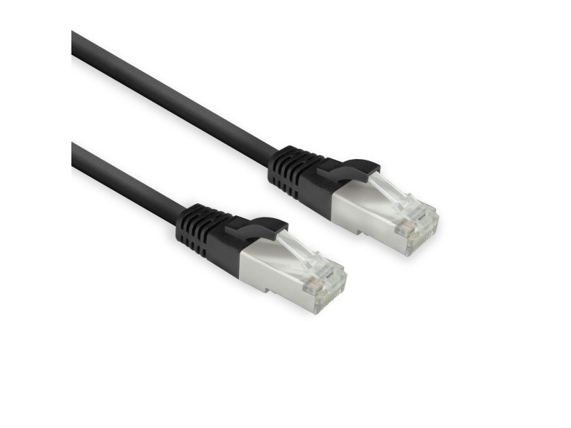 Act Black 1.5 Meters Lszh U/Ftp Cat8 Datacenter Slimline Patch Cable Snagless With Rj45 Connectors (Fb8151)