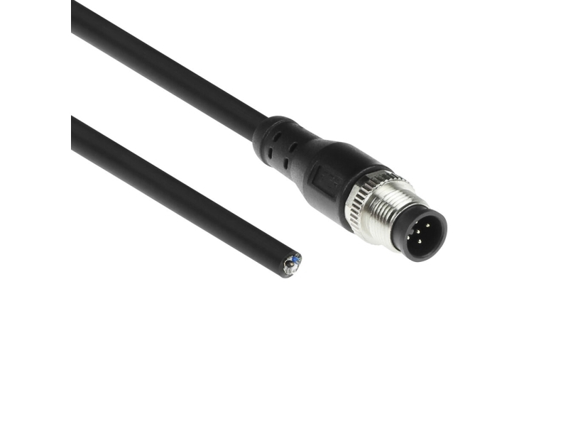 Act Industrial 1.50 Meters Sensor Cable M12a 5-Pin Male To Open End, Superflex Xtreme Tpe Cable, Shielded (Sc3504)