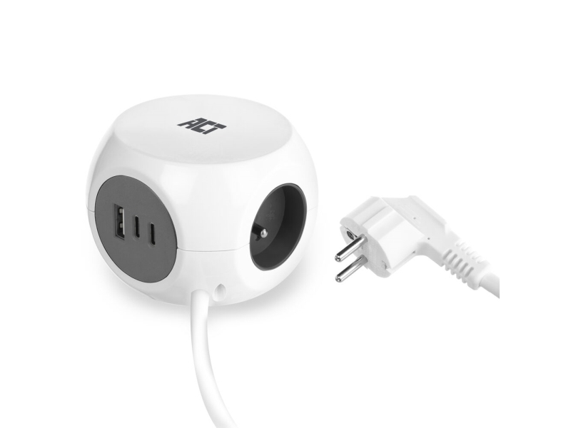Act Ac2425 Forlængerkabel 1 5 M 3 Ac Stik Indendørs Hvid Ac2425