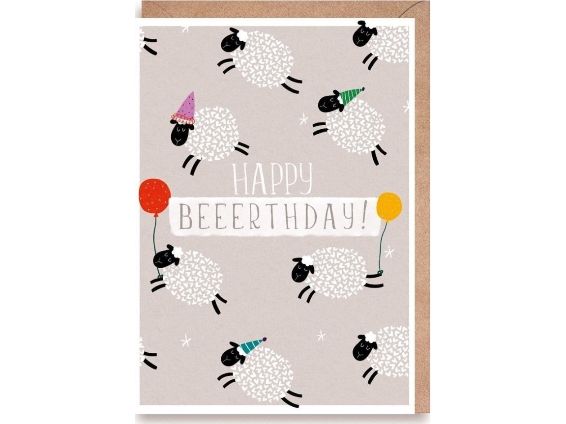 Fødselsdagskort Happy Beerthday Sheep