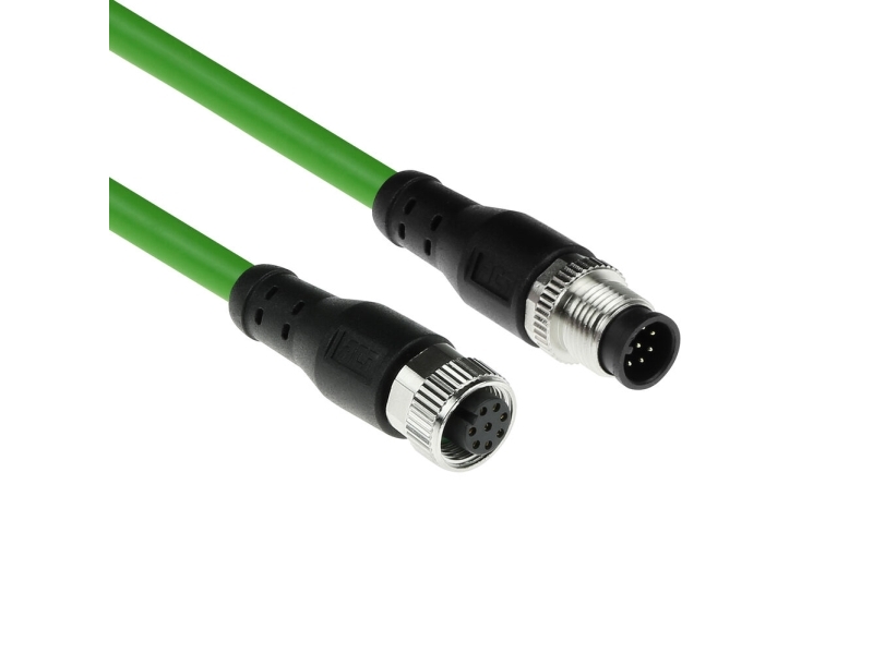Act Industrial 1.50 Meters Sensor Cable M12a 8-Pin Male To M12a 8-Pin Female, Ultraflex Tpe Cable, Shielded (Sc3801)