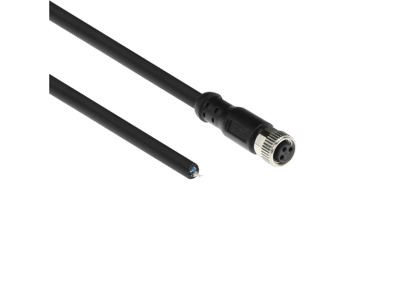 Act Industrial 5.00 Meters Sensor Cable M8a 3-Pin Female To Open End, Ultraflex Xtreme Tpe Cable, Shielded (Sc3009)