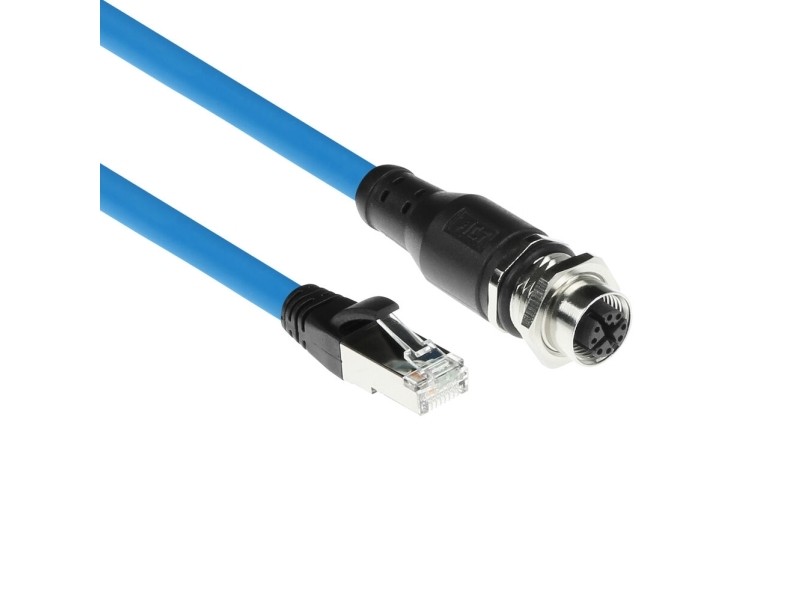 Act Industrial 1.50 Meters Sensor Cable M12x 8-Pin Female Chassis To Rj45, Superflex Sf/Utp Tpe Cable, Shielded (Sc4950)