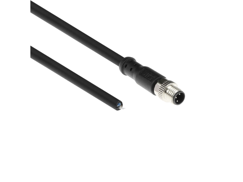 Act Industrial 5.00 Meters Sensor Cable M8a 3-Pin Male To Open End, Ultraflex Xtreme Tpe Cable, Shielded (Sc3006)