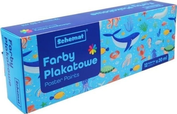 Plakatfarver 20 ml, 12 farver