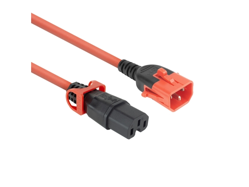 Powercord C14 Iec Lock+ Dual Locking - C15 Iec Lock+ Red 3 M, Pc3877