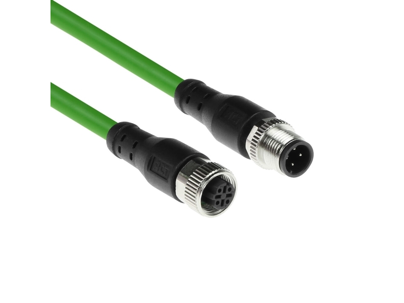 Act Industrial 3.00 Meters Sensor Cable M12d 4-Pin Male To M12d 4-Pin Male, Superflex Xtreme Tpe Cable, Shielded (Sc4501)