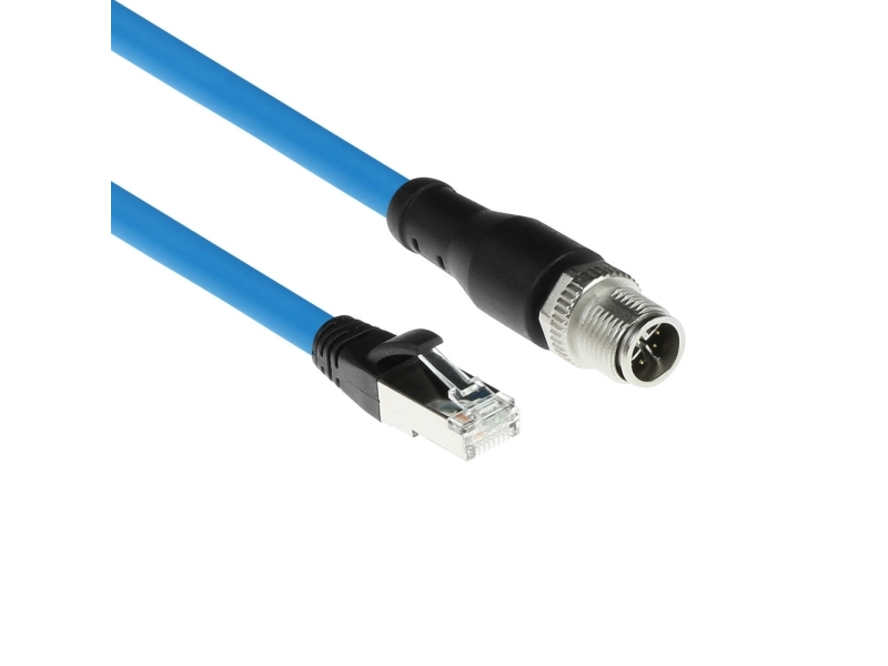 Act Industrial 5.00 Meters Sensor Cable M12x 8-Pin Male Chassis To Rj45, Superflex Sf/Utp Tpe Cable, Shielded (Sc4902)