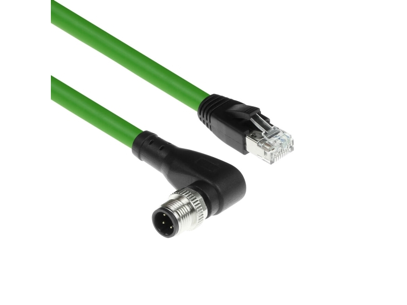Act Industrial 5.00 Meters Sensor Cable M12d 4-Pin Male Right Angled To Rj45 Male, Superflex Xtreme Tpe Cable, Shielded (Sc4562)