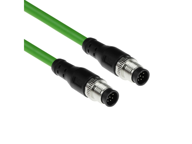 Act Industrial 7.50 Meters Sensor Cable M12a 8-Pin Male To M12a 8-Pin Male, Ultraflex Tpe Cable, Shielded (Sc3867)