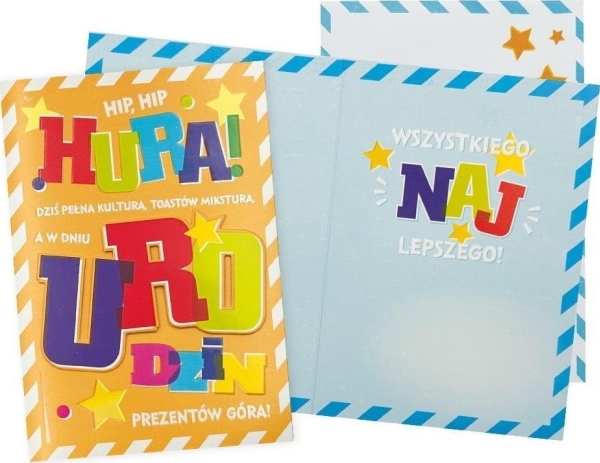 Cuccard B6 Geburtstagskarte Hip, Hip, Hooray
