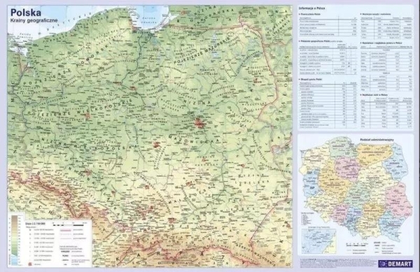 DEM fysisk landkort over Polen pad 25470