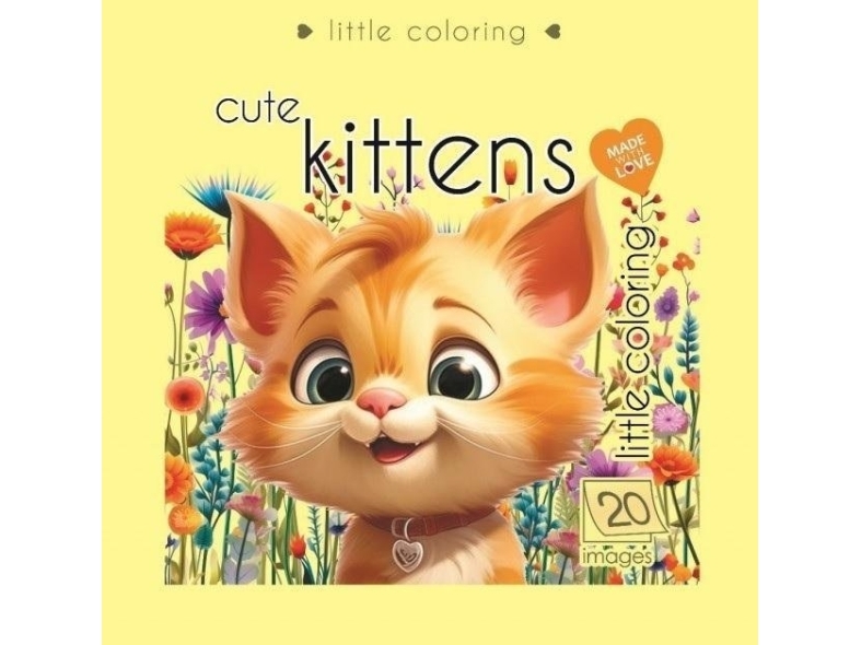 Coloring book 140x140 Sweet cats yellow
