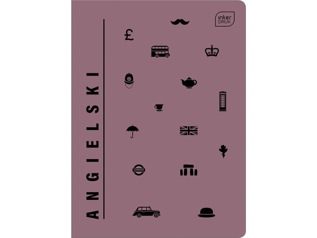Interdruk notesbog A5/60K ternet UV engelsk (10 stk.)
