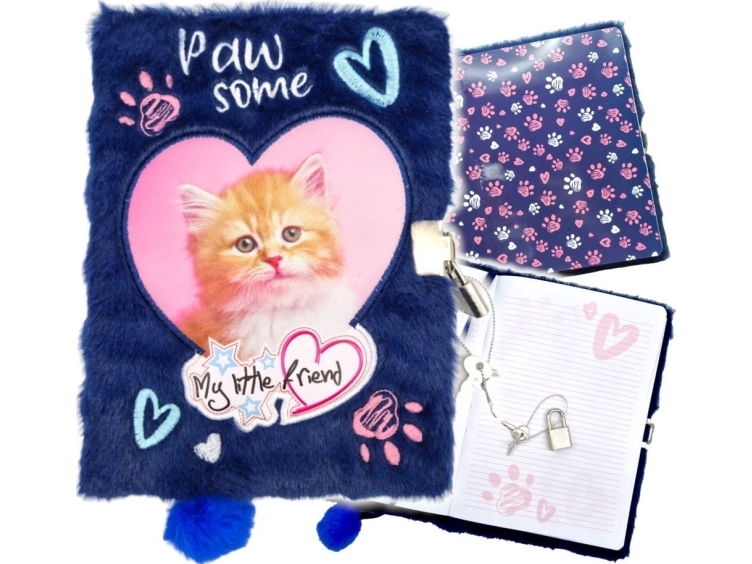 Majewski Dagbog med hængelås, nøgle til piger notesbog A5 rød KOTEK My Little Friend