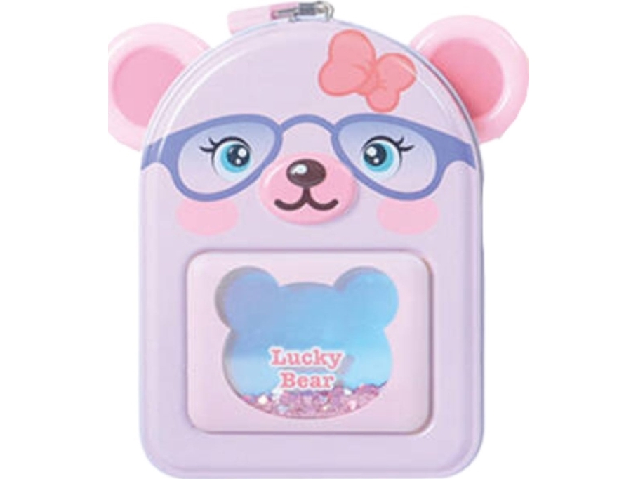 Metal Piggy Bank With Teddy Bear Motif Mix