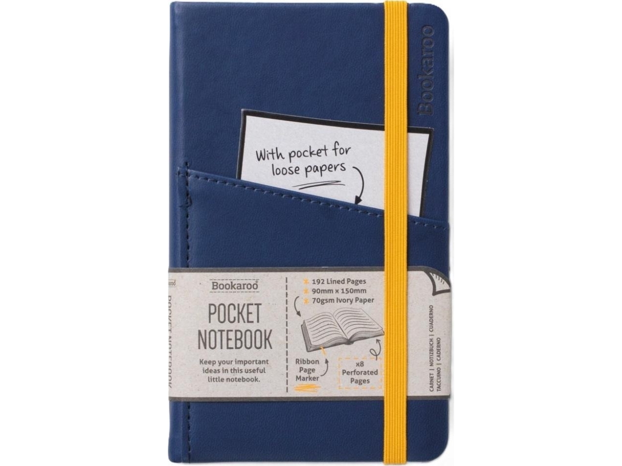 Bookaroo Journal Pocket A6 Notizbuch - Navy Blue