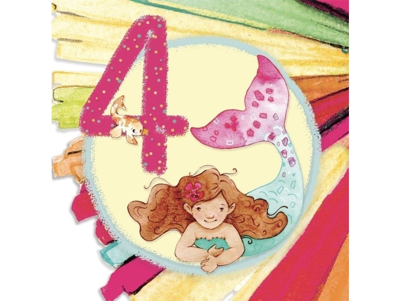 Kort/Notebook square CL4204_PO Birthday 4 Girl