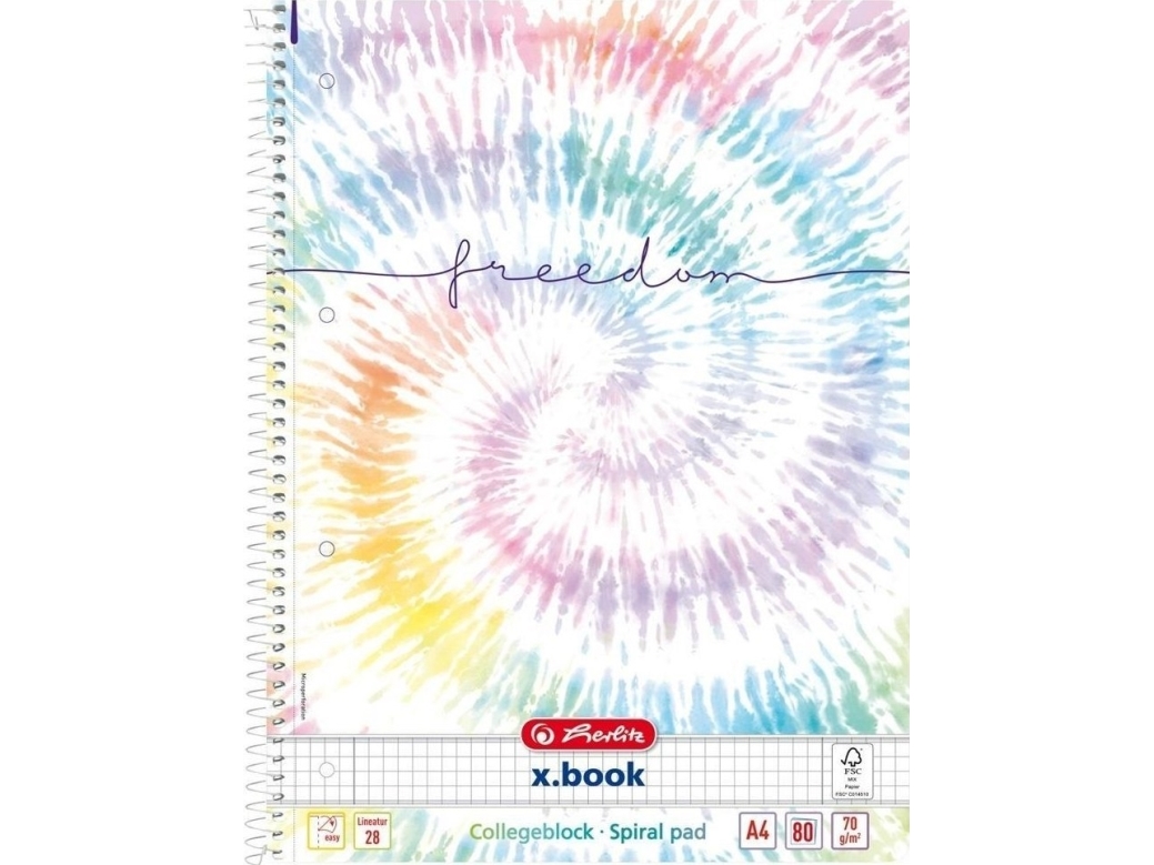 Notizbuch Mit Spiralbindung A4/80K Kr New Batik Fl (5 Stück) |