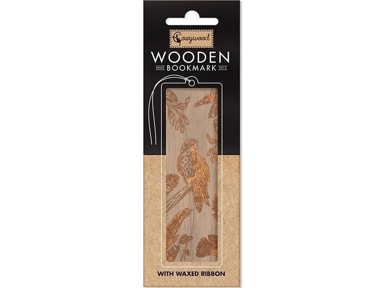 Holz-Lesezeichen Gold Papagei