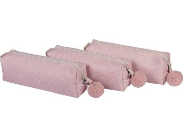 Mäppchen Mit Einem Fach Und Pompon Rosa