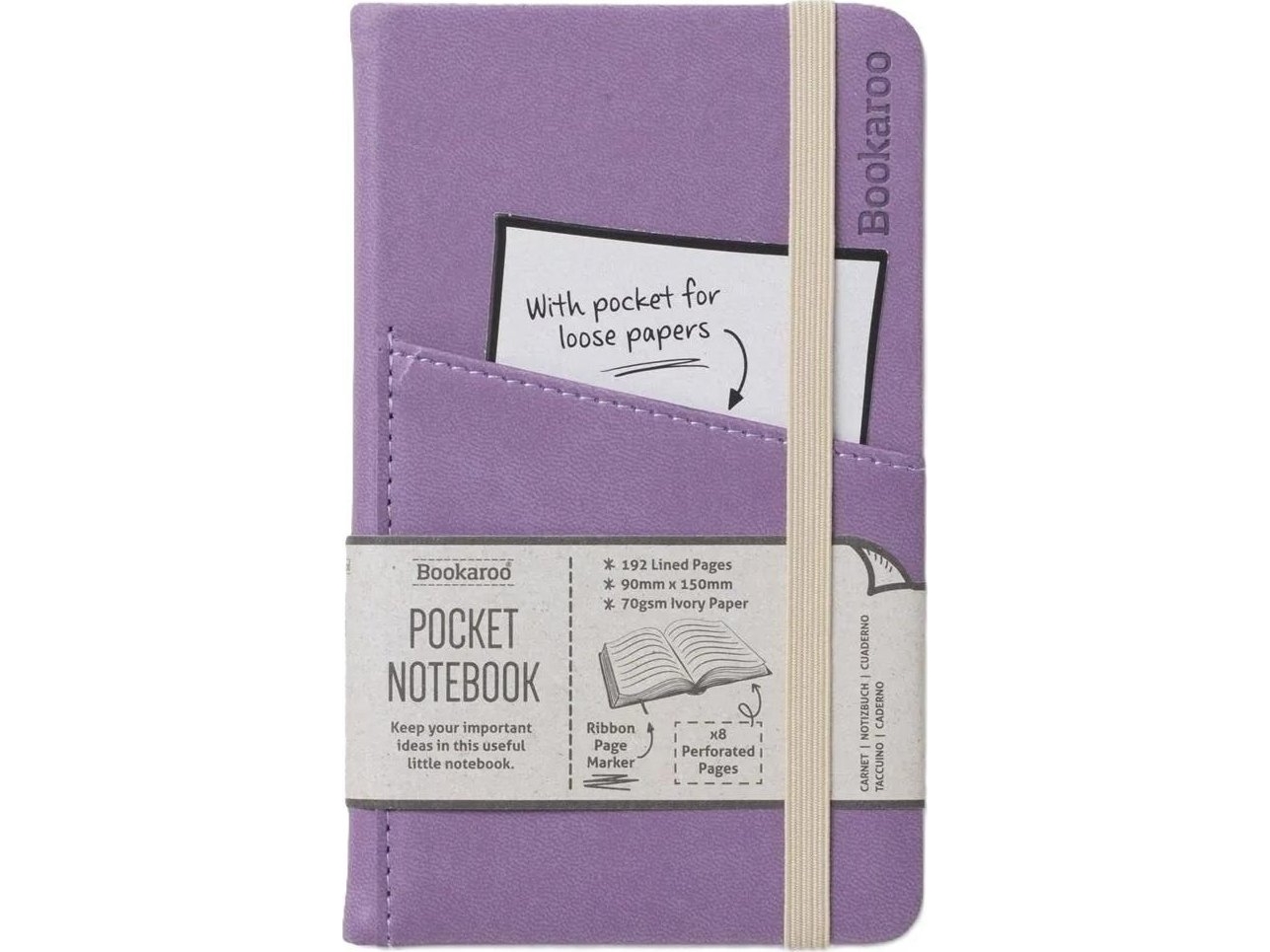 IF Bookaroo notesbog Journal Pocket A6 - Lys lilla