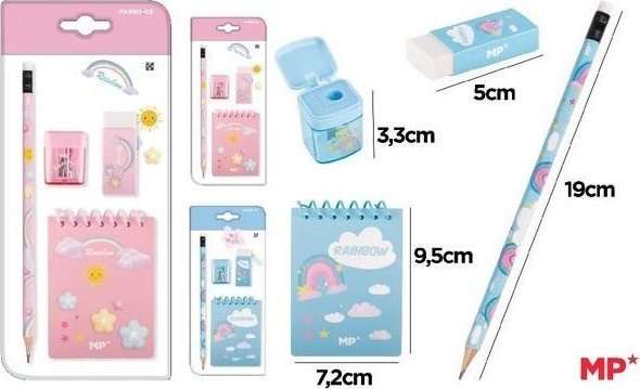 Regnbågsfärgat skolmaterial set MIX | Skola & Hobby - Till skolväskan - Övriga | GameStuff