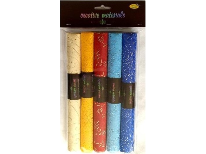 Dekorativt håndlavet papir gm 140 25x35cm 5 ark