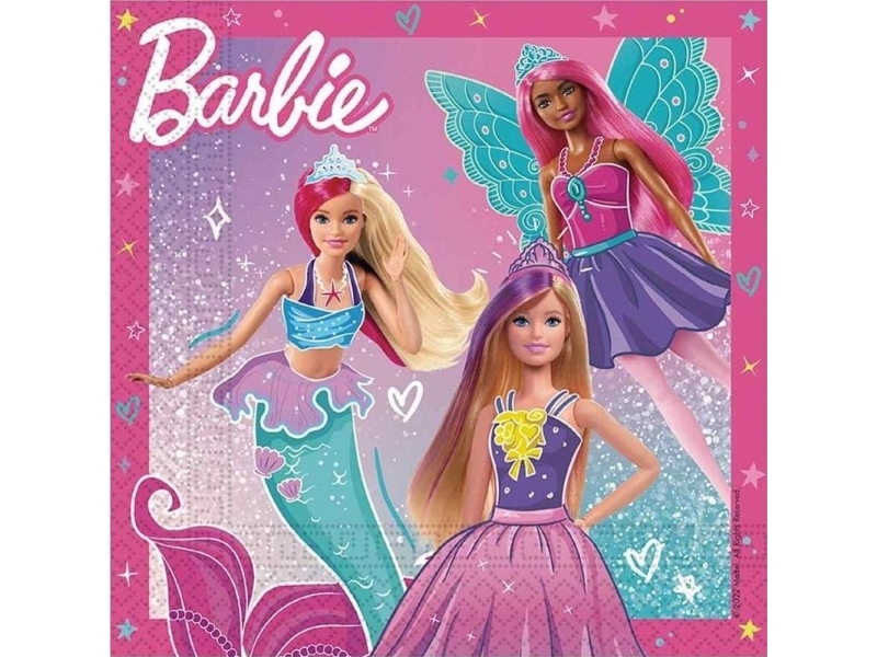 Barbie Fantasy pappersservetter 33x33cm 20st | Andra leksaksmärken - A-E - Barbie | GameStuff