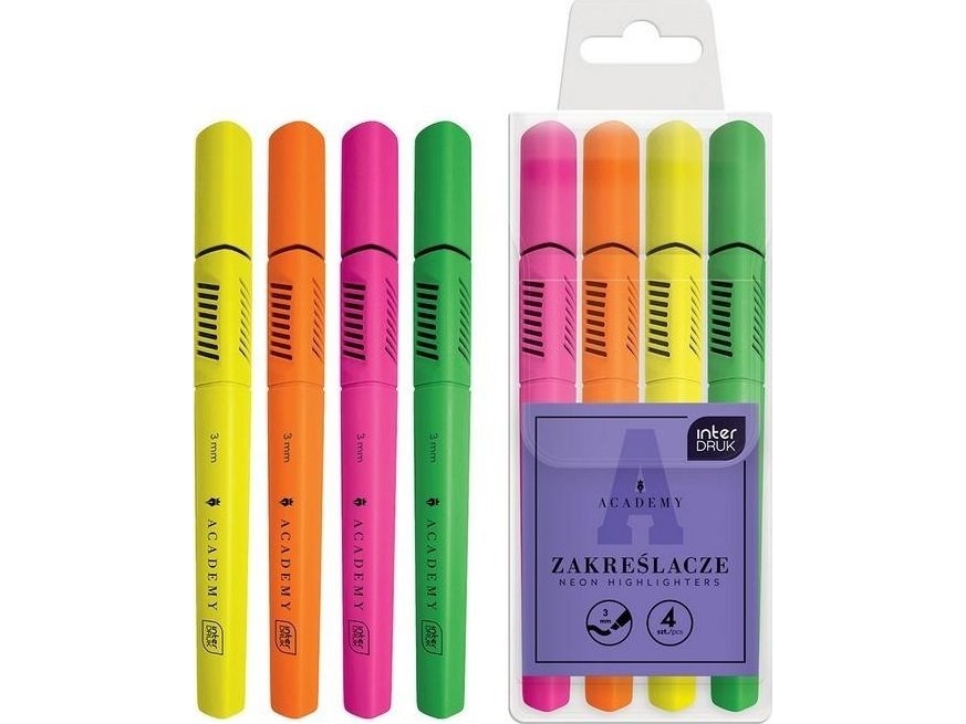 Neon-Highlighter 4 Farben Academy