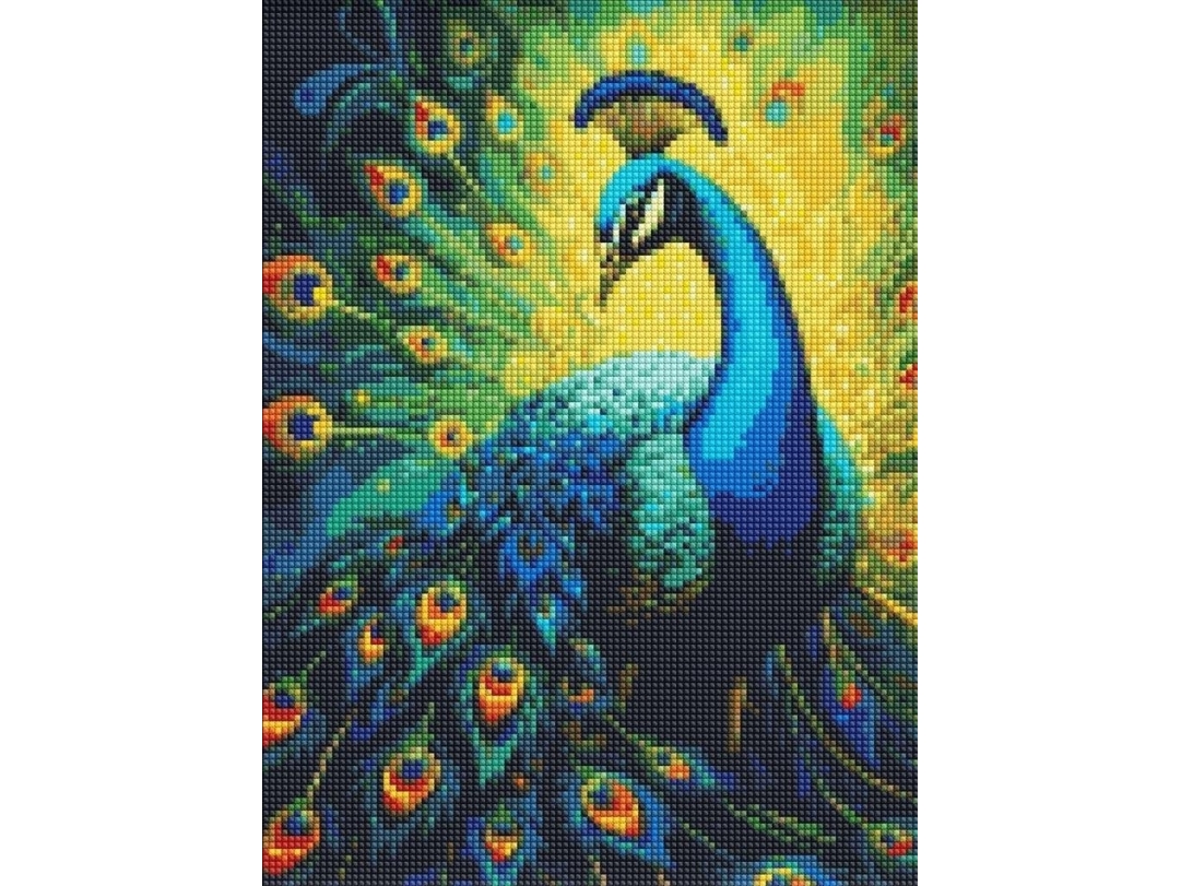 Ideyka Diamantmozaik - Elegant påfugl 30x40 cm