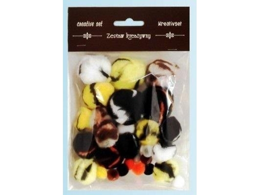 Colorful Pom-Poms 10-38Mm 30Pcs