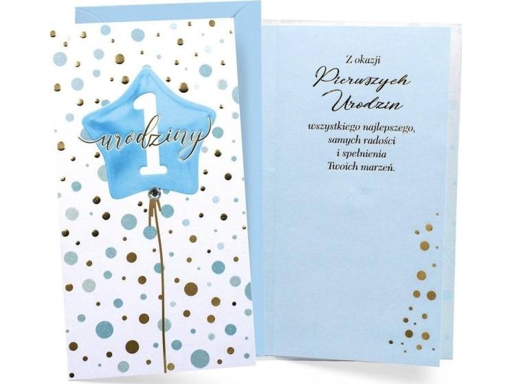 Fødselsdagskort Fødselsdagsballon blå