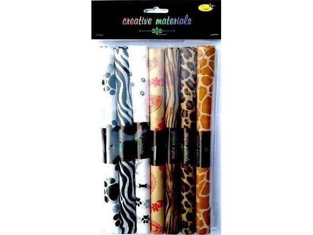 Trykt satin silkepapir 25x37cm 7stk