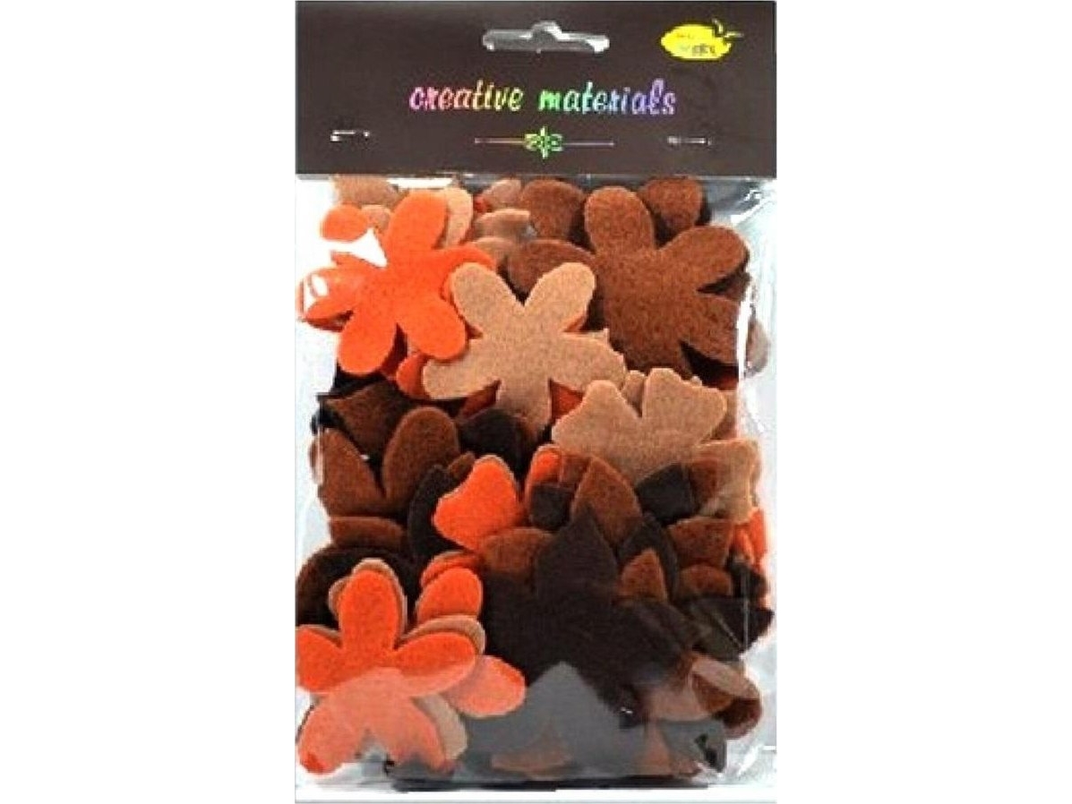 Braune Filzblumen 60Stück