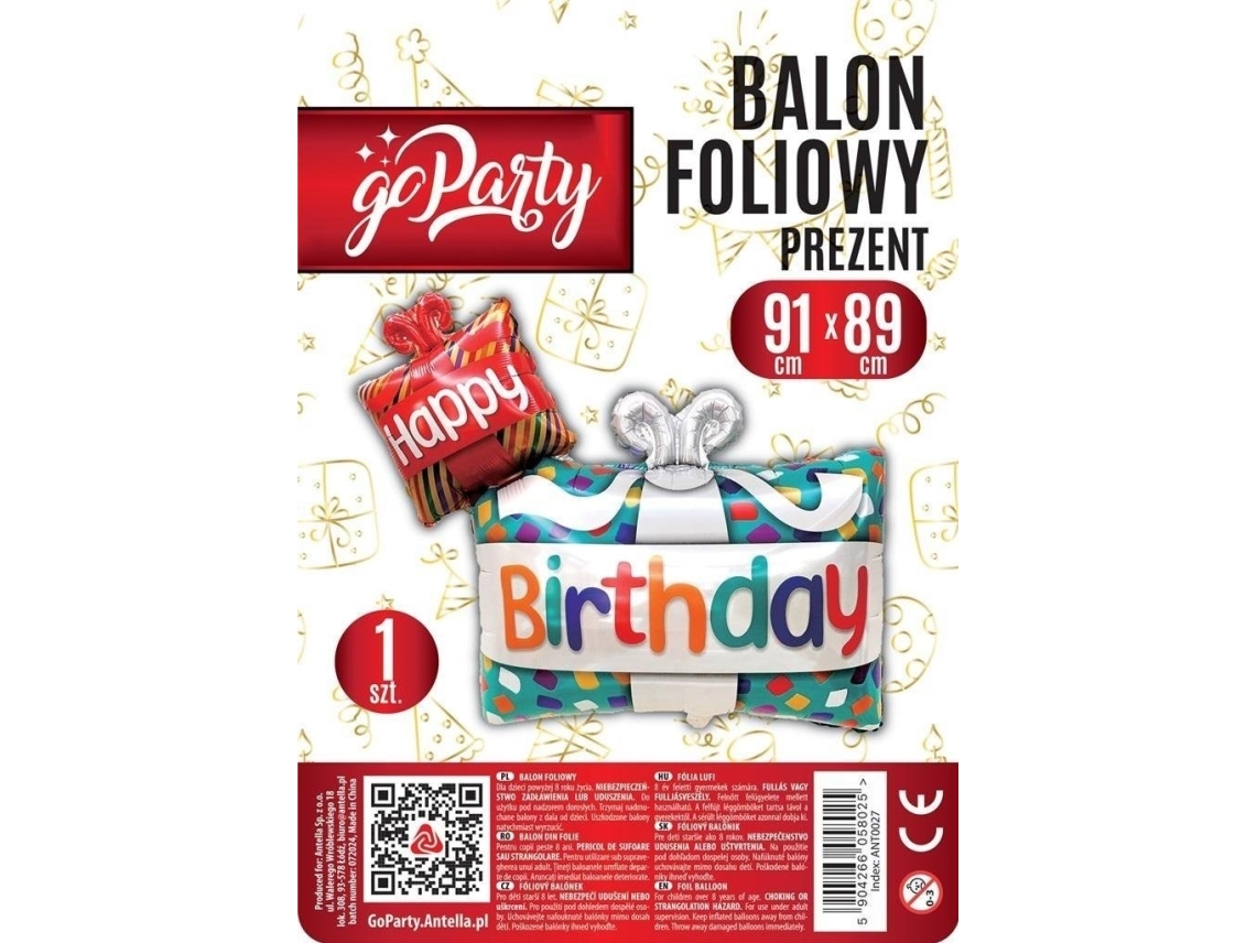 Foliënballon Geschenk 91X89 Cm