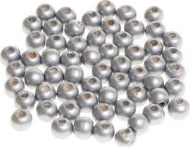 Træperler til trådning af sølv 10mm 60sz