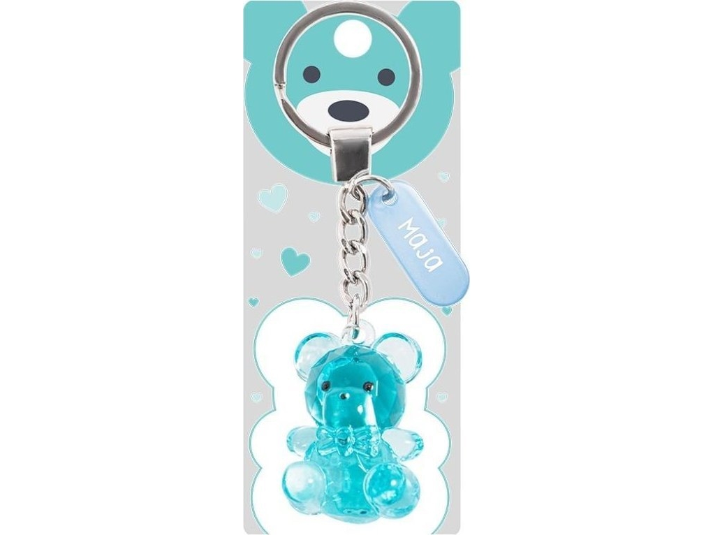 Bamse-nøglering med navn - Maya