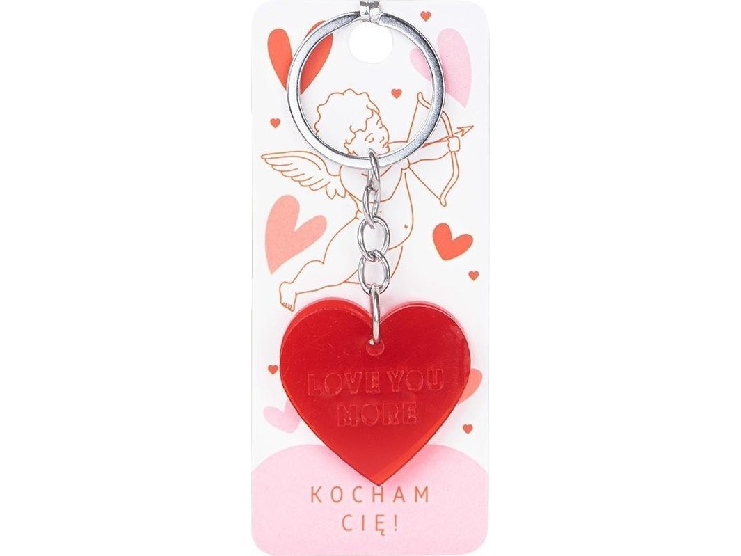 Love You More Heart Gift Keyring