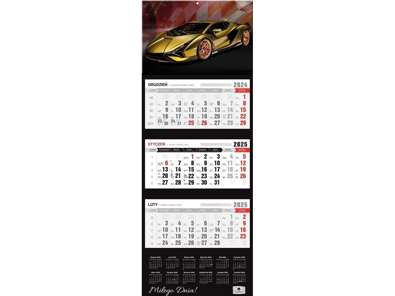 Dreiteiliger Kalender 2025 Premium Lux Car