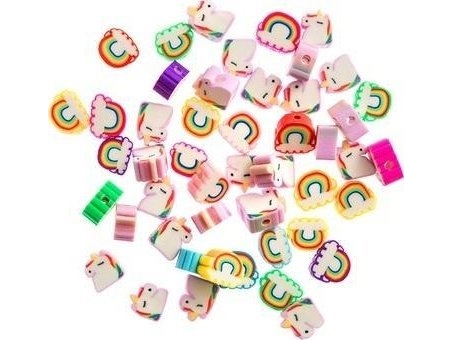 Polymer-Perlen Einhörner Und Regenbögen 1Cm 48Stk