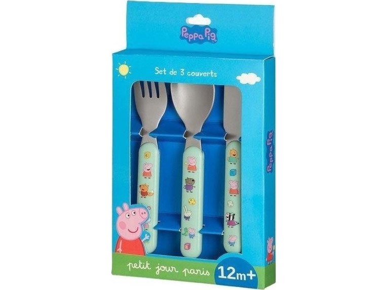 Bestickset för baby 3 delar Gris som Peppa | N - A | GameStuff