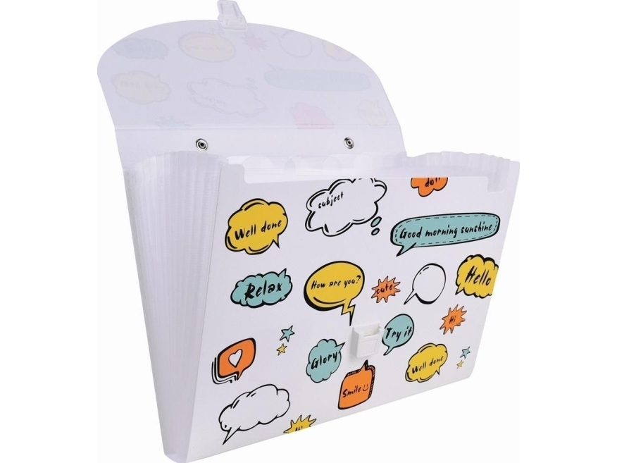 A4 Folder With Handle White With Print